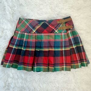 Ralph Lauren Red and Green Plaid Mini Skirt